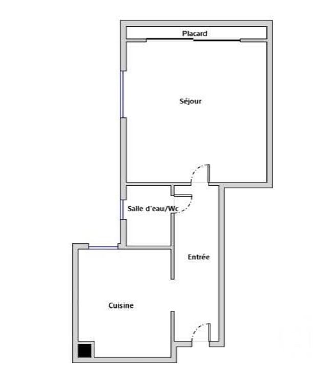 Appartement F1 à louer - 1 pièce - 21.0 m2 - PARIS - 75018 - ILE-DE-FRANCE - Century 21 Sorim