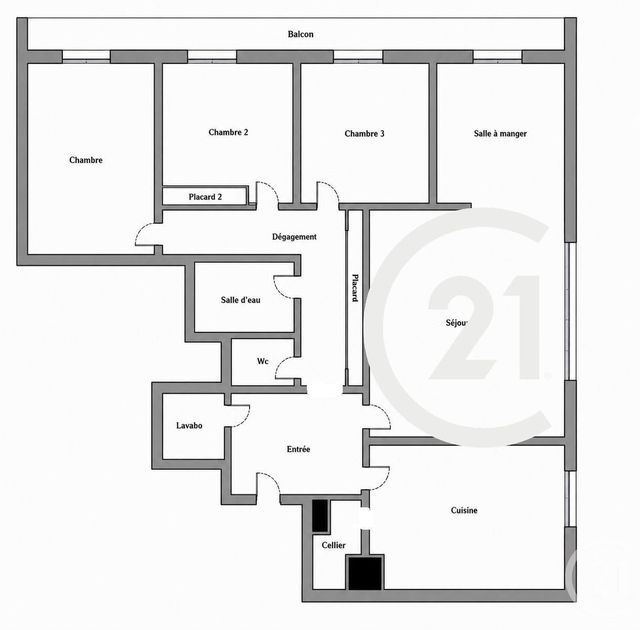 Appartement F5 à vendre - 5 pièces - 95.0 m2 - PARIS - 75018 - ILE-DE-FRANCE - Century 21 Sorim
